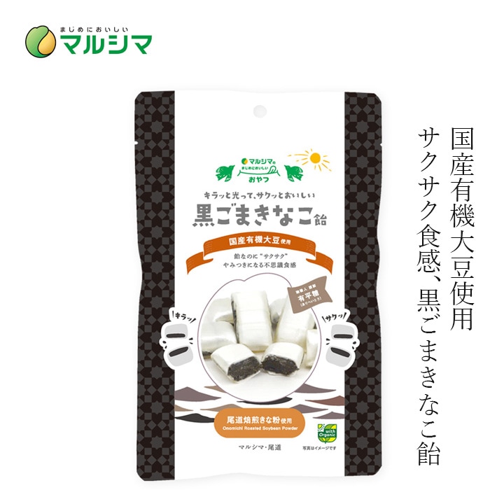 きなこ飴 マルシマ 黒ごまきなこ飴 80g（個包装込み）正規品 きな粉菓子 伝統菓子 有平糖 サクサク食感 自然派おやつ 懐かしい味 無添加 純正食品 マルシマ