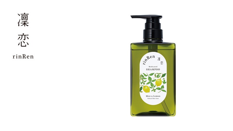 薬用シャンプー 凜恋（リンレン）薬用スカルプケア シャンプー ミント＆レモン 400mL 正規品 ヘアケア 天然 自然 ナチュラル 植物由来成分 ノンシリコン ハリ コシ 頭皮ケア フケ 痒み 血行促進 育毛 rinRen