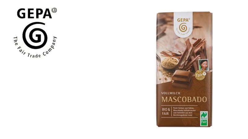 チョコレート GEPA ビオ マスコバドミルクチョコレート 100g 正規品オーガニック 保存料 無添加 フェアトレード ノンケミカル 自然 マスコバド糖 フェアトレードミルク ゲパ