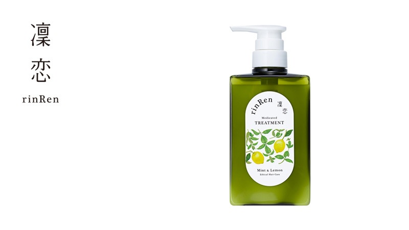 薬用トリートメント 凜恋（リンレン）薬用スカルプケア トリートメント ミント＆レモン 400mL 正規品 ヘアケア 天然 自然 ナチュラル 植物由来成分 ノンシリコン ハリ コシ 頭皮ケア フケ 痒み 血行促進 育毛 rinRen