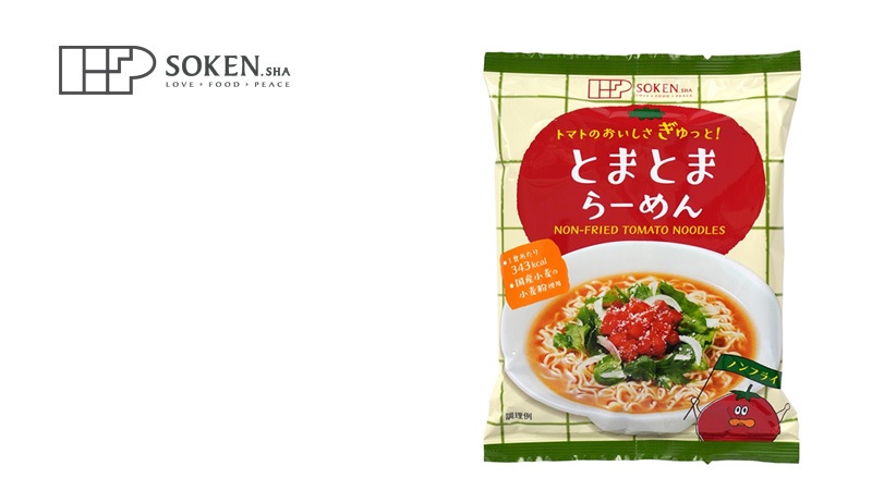 ラーメン 創健社トマトのおいしさぎゅっと！とまとまらーめん 96g ノンフライ麺 正規品 国内産 保存料 無添加 こうじ発酵調味料 夜食 酵母エキス不使用 酸味料不使用 国産小麦 卵不使用
