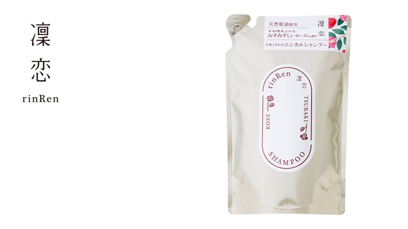 シャンプー 凜恋（リンレン） シャンプー ローズ＆ツバキ つめかえ 400mL 購入金額別特典あり 正規品 ヘアケア 天然 自然 ナチュラル 植物由来成分 ノンシリコン ダメージ補修 潤い コカミドプロピルベタイン rinRen