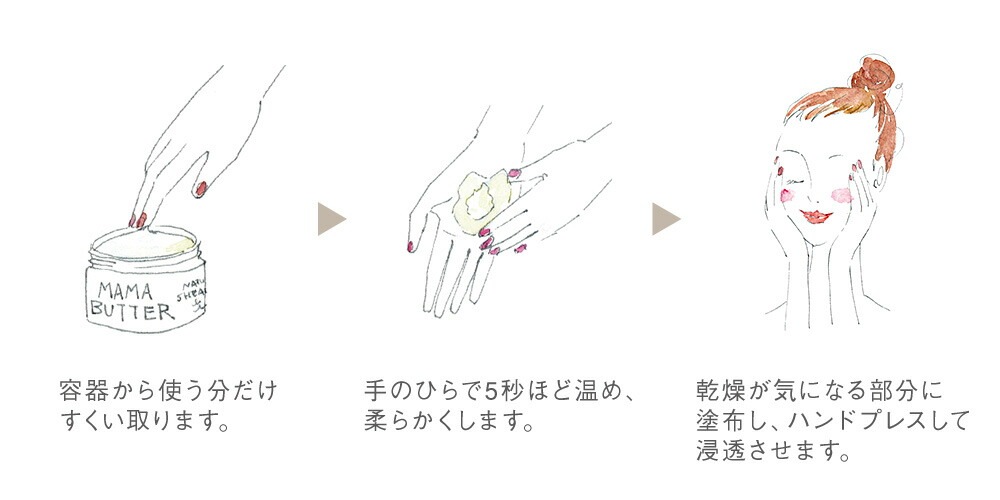 シアバター 無添加 ママバター フェイス&ボディバター 25g オーガニック ナチュラル ノンケミカル 自然 天然 MAMA BUTTER ボディバーム ボディバター 全身保湿 マルチバーム リップクリーム ヘアワックス ハンドクリーム アイクリーム