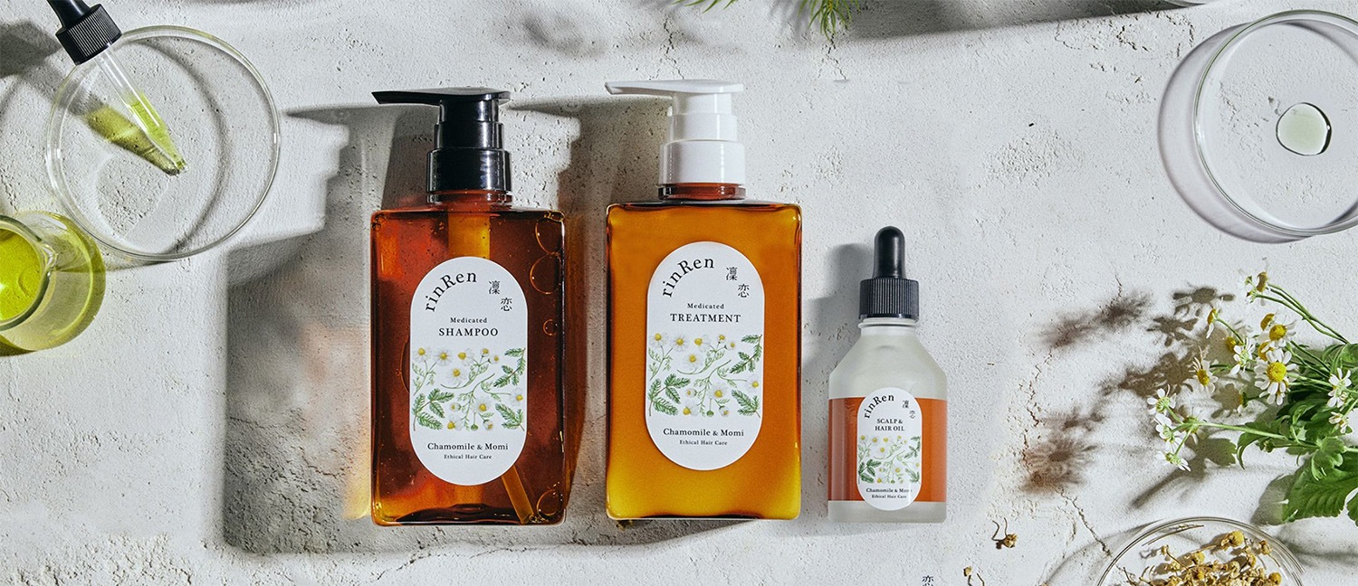 ヘアオイル 凜恋（リンレン）スカルプ＆ヘア オイル カモミール＆モミ 50mL 購入金額別特典あり 正規品 ヘアケア 天然 自然 ナチュラル 植物由来 成分 ノンシリコン クレンジング＆保湿 頭皮マッサージ 頭皮ケア 美容保湿成分 フラーレン配合 rinRen