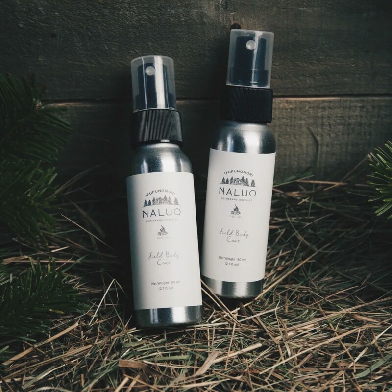 アウトドアミスト NALUQ フィールドボディーコート 80ml 無添加 正規品 国内産 ディート不使用 ナチュラル 天然 北海道産原料 オーガニック認証原料 北海道産和薄荷 アウトドアスプレー ナルーク フプの森