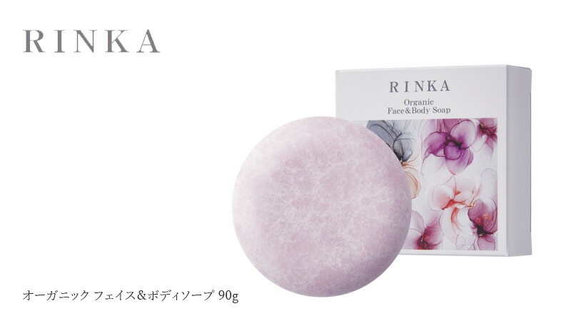 全身石鹸 無添加 リンカ オーガニック フェイス＆ボディソープ 90g  正規品 洗顔 天然成分100％ ボディケア ハマナスエキス アルコールフリー グリセリンフリー 天然 ナチュラル ノンケミカル 自然 シアバター RINKA