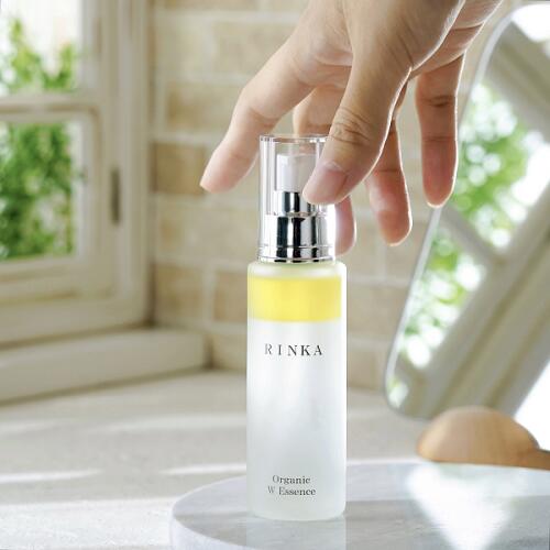 美容液 無添加 リンカ オーガニック ダブルエッセンス 60ml 正規品 天然成分100％ 2層式美容液 スキンケア フェイスケア ハマナスエキス アルコールフリー グリセリンフリー 乳化剤不使用 天然 ナチュラル ノンケミカル 自然 さっぱり しっとり RINKA