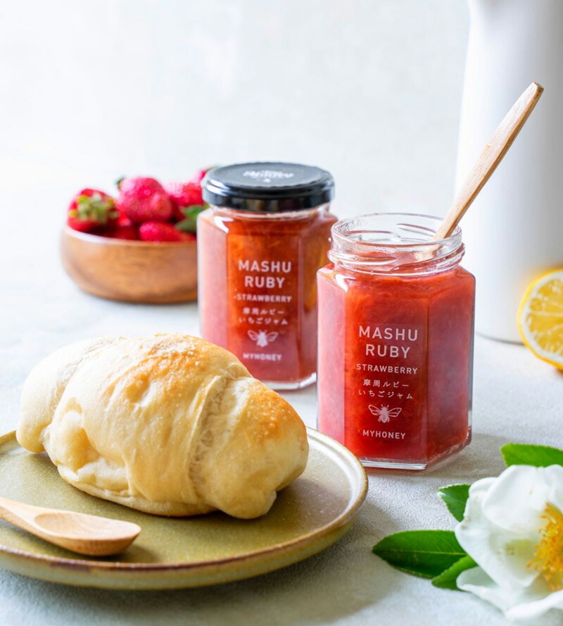 ジャム my Honey いちごジャム 摩周ルビー 150g 正規品 日本製 ハンガリー産アカシアはちみつ 非加熱生はちみつ 砂糖不使用 北海道産いちご 弟子屈町 低GI食品 マイハニー