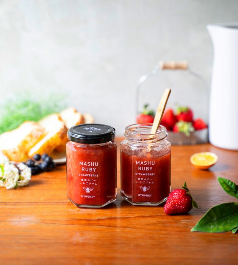 ジャム my Honey いちごジャム 摩周ルビー 150g 正規品 日本製 ハンガリー産アカシアはちみつ 非加熱生はちみつ 砂糖不使用 北海道産いちご 弟子屈町 低GI食品 マイハニー