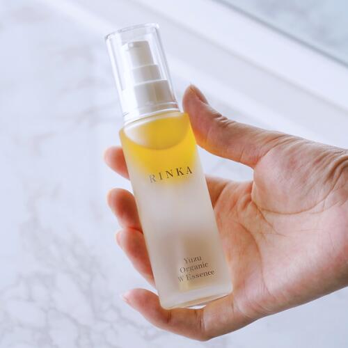 美容液 無添加 リンカ ユズ オーガニック ダブルエッセンス 60ml 正規品 天然成分100％ 2層式美容液 スキンケア フェイスケア 柚子 夏ミカン アルコールフリー グリセリンフリー 乳化剤不使用 天然 ナチュラル ノンケミカル 自然 さっぱり しっとり RINKA
