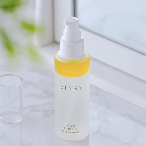 美容液 無添加 リンカ ユズ オーガニック ダブルエッセンス 60ml 正規品 天然成分100％ 2層式美容液 スキンケア フェイスケア 柚子 夏ミカン アルコールフリー グリセリンフリー 乳化剤不使用 天然 ナチュラル ノンケミカル 自然 さっぱり しっとり RINKA