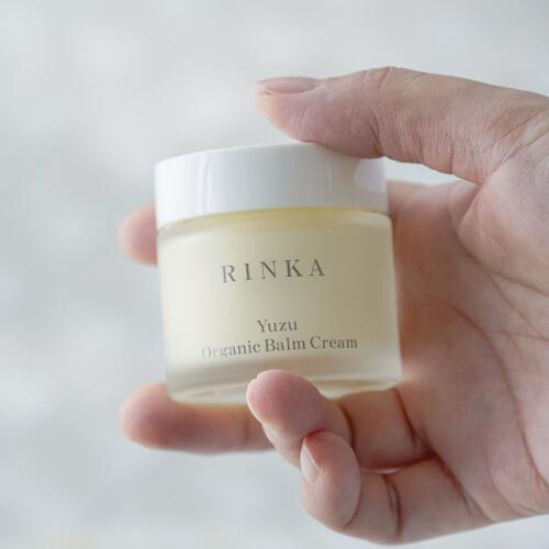 保湿クリーム 無添加 リンカ ユズ オーガニック バームクリーム 45g 正規品 ゆずの香り 天然成分 スキンケア フェイスケア 首・デコルテ・手の甲 アルコール・ グリセリンフリー 天然 ナチュラル ノンケミカル 自然 保湿 収れん 乾燥肌 RINKA