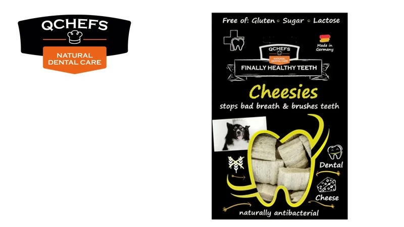 犬用おやつ QCHEFS（キューシェフズ） 犬用デンタルスナック Cheesies チージーズ 65g 無添加 100％天然由来 犬用デンタルケア 歯垢・歯石・口臭ケア 健康 小型犬 老犬 薄焼きスナック グルテン・乳糖不使用 腸内環境サポート