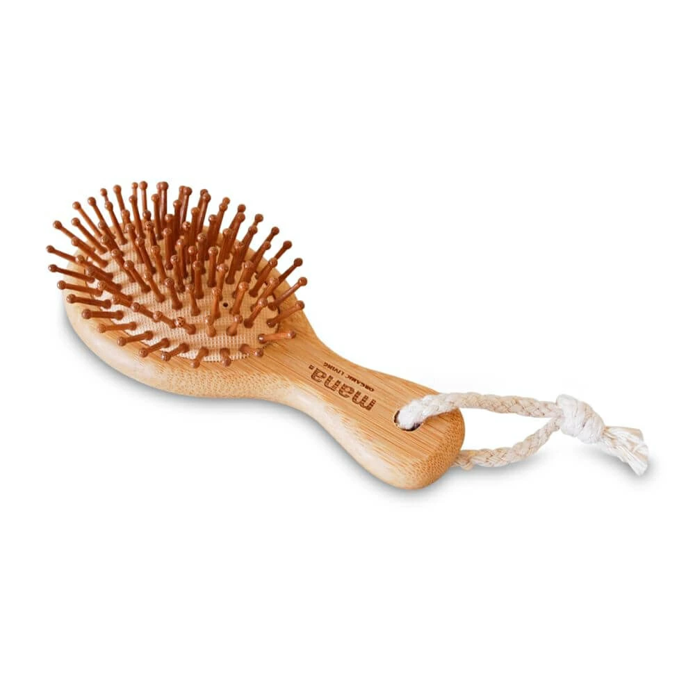 櫛 マナ オーガニックリビング バンブーヘアブラシmini 正規品 竹櫛 竹クシ 竹製ヘアブラシ 孟宗竹 ツヤ髪 頭皮ブラシ 頭皮マッサージ 静電気防止 ヘッドスパ おしゃれ 天然素材 自然素材 mana. ORGANIC LIVING