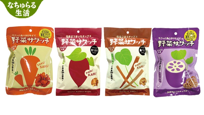 野菜チップス なちゅらる生活 野菜サクッチ・野菜チップス 食べきりサイズ 19g 正規品 国内産 保存料 無添加  米油使用 サクサク パリパリ お子様おやつ 健康おやつ ヘルシー 真空フライ うす塩味