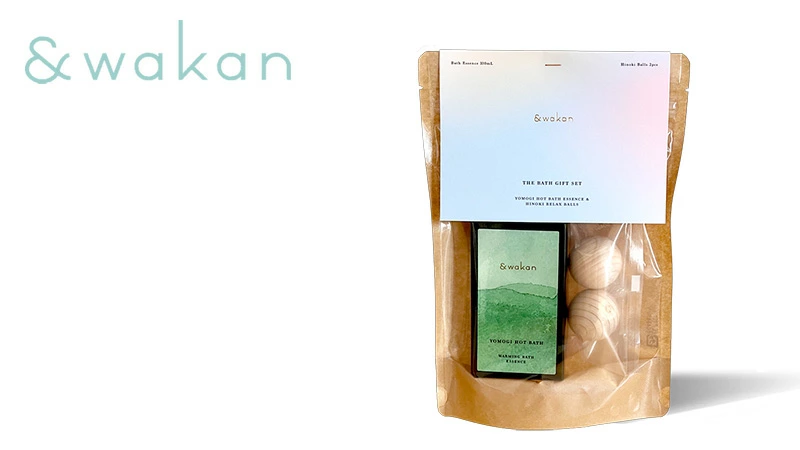 バスギフトセット ＆wakan バスギフトセット 正規品 よもぎ 和漢植物エキス 保湿 無農薬 自然由来100％ 信州産 ハーブ ヒノキ リラックスボール ギフトセット アンドワカン narow ナロー