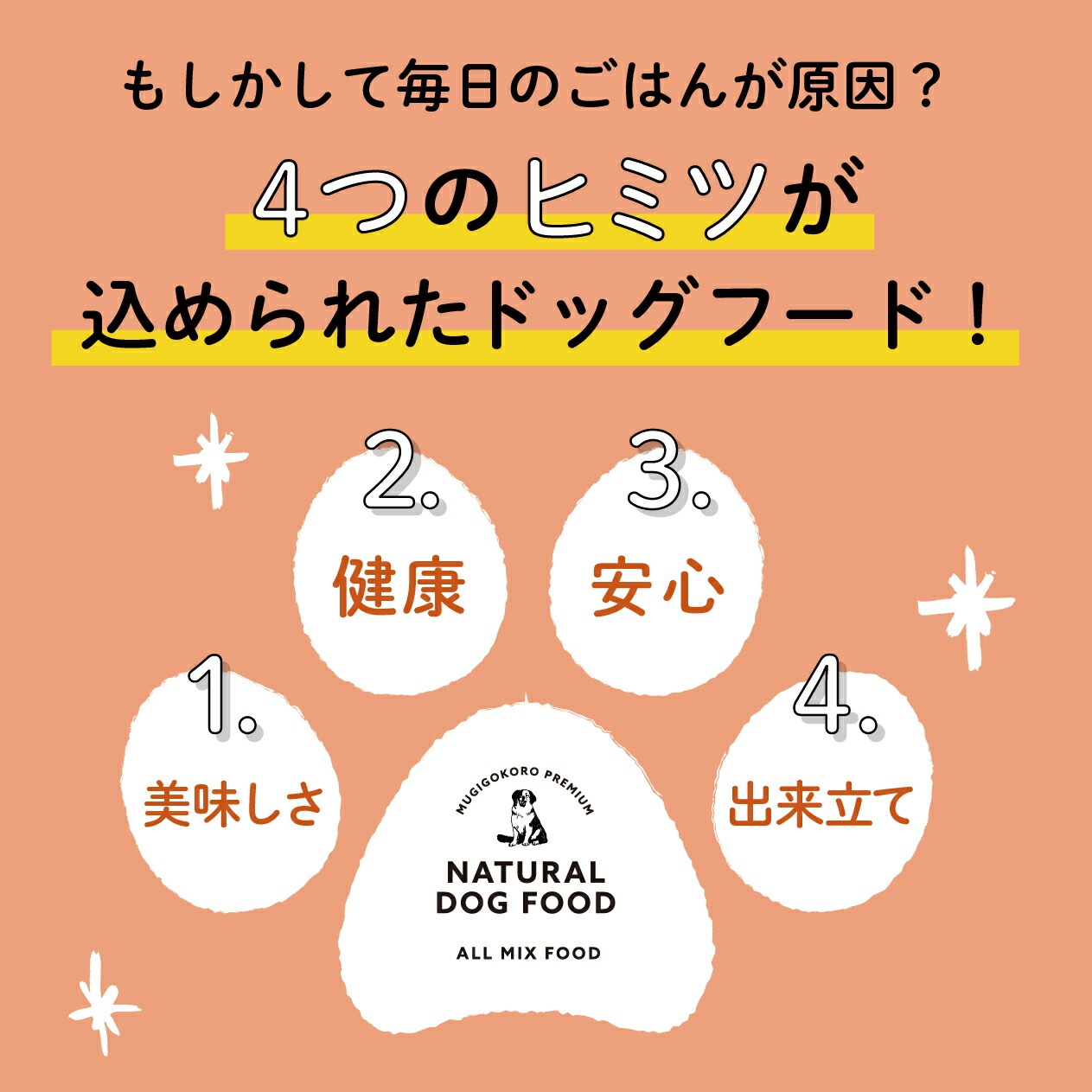 ドッグフード むぎごころの無添加ドッグフード 1kg  無添加 オーガニック 正規品 天然 ナチュラル ノンケミカル 自然