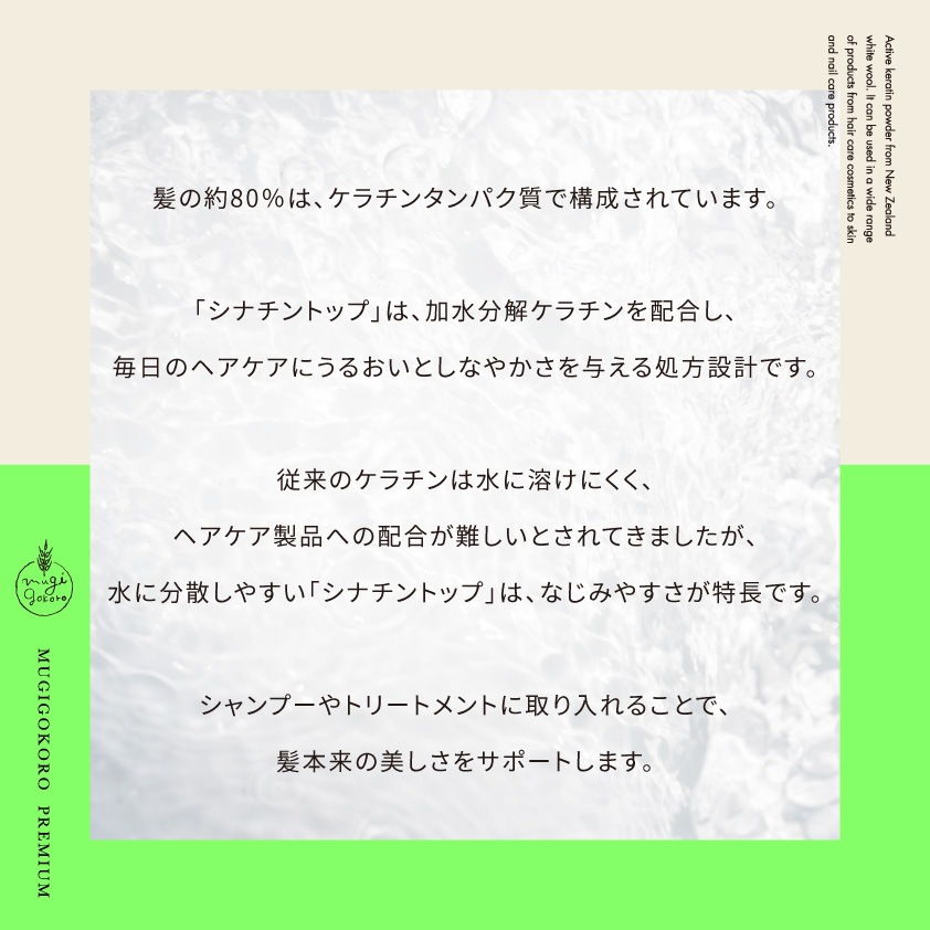ノンシリコン むぎごころのシナチン・トップ1%配合 シャンプー＆トリートメント トライアルセット 各10ml 無添加 天然 ナチュラル ノンケミカル 弱酸性 日本製 正規品 保湿ケア 頭皮ケア アミノ酸系洗浄 ラベンダーの香り ユニセックス対応 【シナチンヘアケア】