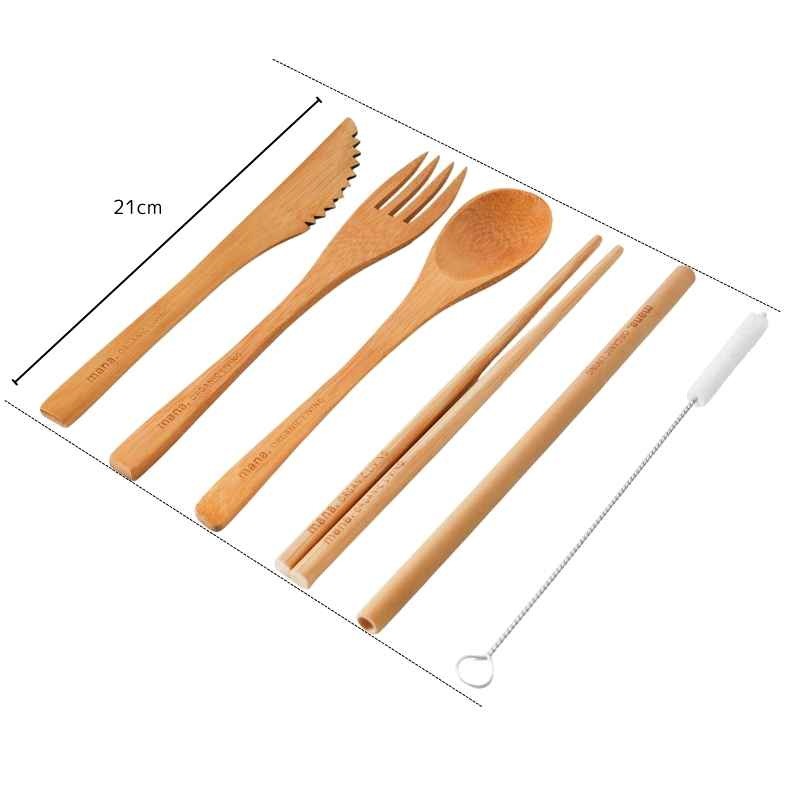 携帯用カトラリーセット マナ オーガニックリビング カトラリーセット 7点セット 竹製 正規品 ナチュラル プラスチックフリー オーガニック竹100％ 防腐剤・防虫剤・防カビ剤不使用 自然に還る コンパクト 繰り返し使える 無添加 mana. ORGANIC LIVING
