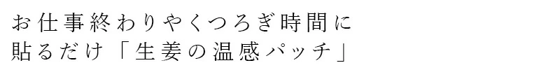 温感パッチ &wakan ジンジャーホットパッチ（10枚入）正規品 貼る生姜 温感パッチ 温めグッズ（足、腰、首、肩）リラックスグッズ ゆったり時間 温活 冷え対策 プチギフト アンドワカン narow ナロー