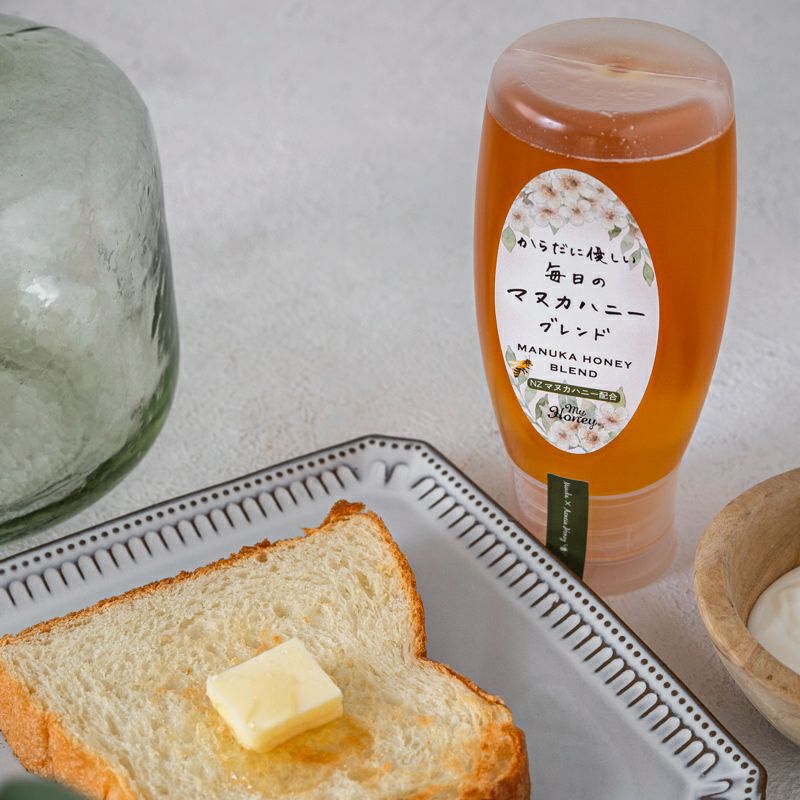 蜂蜜 my Honey からだに優しい毎日のマヌカハニーブレンド 500g 正規品 ハンガリー産 アカシアハニー ニュージーランド産 マヌカハニー 天然由来 食物繊維 はちみつ のどケア 健康サポート マイハニー