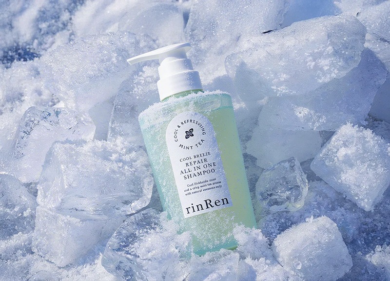 リンスインシャンプー 凜恋（リンレン）クールブリーズ オールインワンシャンプー ミントティー 380mL 正規品 ヘアケア 天然精油 ナチュラル 植物由来成分 ノンシリコン 夏 頭皮ケア スカルプケア ダメージケア 冷感シャンプー トリートメント不要 rinRen