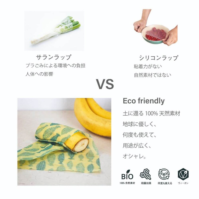 蜜蝋ラップ マナ オーガニックリビング ミツロウラップS+M+L オーシャン 3枚セット 正規品 100％自然素材 ナチュラル オーガニックコットン ビーズワックス ホホバオイル 松脂 食品保存 防腐・抗菌・殺菌 繰り返し使える 無添加 mana. ORGANIC LIVING