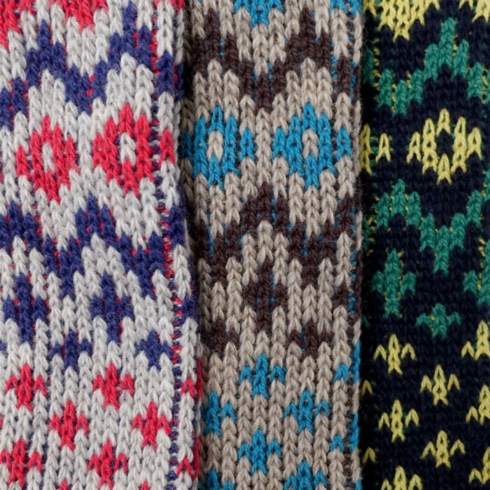 靴下 SOUKI RE LOOP NORDIC ECOWOOL リブクルー 正規品 日本製 クルーソックス リブ編み ウール混  ナチュラル 秋冬用ソックス エコウール ノルディック柄 保温性 耐久性 エコフレンドリー 創喜 奈良の靴下