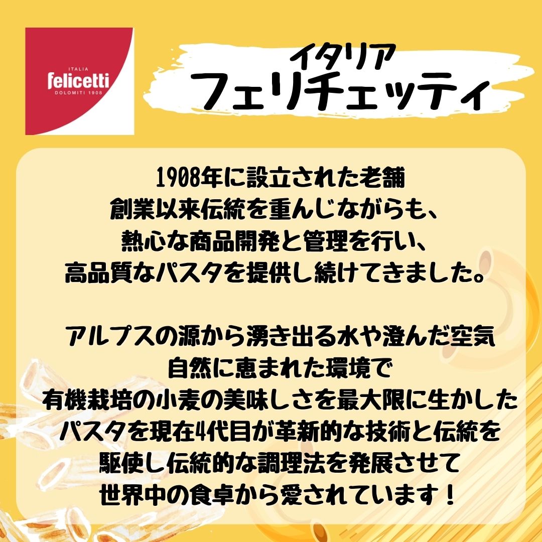 パスタ felicetti フェリチェッティ スパゲティ 500g 有機JAS認証品 正規品 保存料 無添加 オーガニック    有機栽培小麦 デュラム小麦 イタリア スパゲッティ