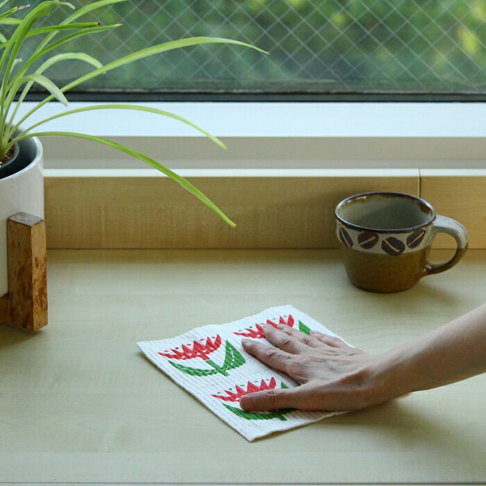 森のふきん エコンフォートハウス スポンジワイプ ベングト＆ロッタ チューリップコースター オーガニック 無添加 正規品 天然 自然 ナチュラル サスティナブル サステナブル セルロース スポンジ