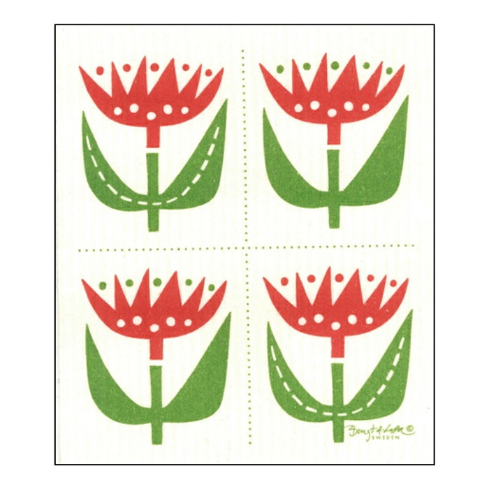 森のふきん エコンフォートハウス スポンジワイプ ベングト＆ロッタ チューリップコースター オーガニック 無添加 正規品 天然 自然 ナチュラル サスティナブル サステナブル セルロース スポンジ