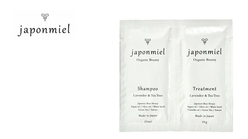ヘアケアお試し ジャポンミエル オーガニックはちみつシャンプー&トリートメント（サシェ1回分）各10ml 購入金額別特典あり アミノ酸系 ヘアケア ナチュラル ノンケミカル シリコン 天然 自然 japonmiel さらさら ツヤ まとまり