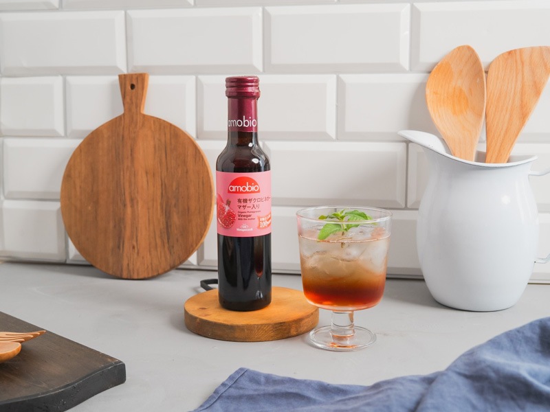 ビネガー メンガツォーリ ザクロビネガー(マザー入り)  500ml 約30杯分 ザクロ酢 正規品 オーガニック 有機JAS EUbio ヴィーガン 酢酸菌 無濾過・非加熱 保存料 無添加 Mengazzoli