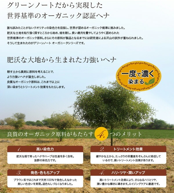 白髪染め オーガニック グリーンノート ヘナ オーガニータ ビターオレンジ 100g 無添加 正規品 トリートメント ヘアケア 白髪 ヘンナ 天然 ナチュラル 自然 ノンケミカル ノンジアミン 自宅