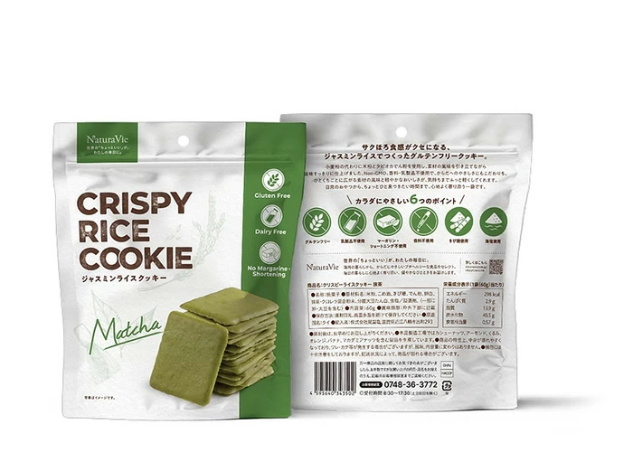 米粉クッキー NaturaVie クリスピーライスクッキー 60g 正規品ナチュラヴィ ライスクッキー グルテンフリー ジャスミンライス 保存料不使用 香料不使用 乳製品不使用 オーガニック 自然 ナチュラル