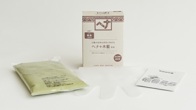 白髪染め 無添加 ナイアード ヘナ＋木藍（茶系） 100g オーガニック 正規品 ヘアケア 全体染め ノンシリコン 天然 ナチュラル ノンケミカル 自然 ノンジアミン 自宅