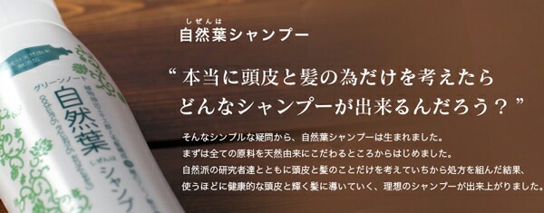 シャンプー ノンシリコン グリーンノート 自然葉シャンプー 無香料 300ml ヘアケア 低刺激 リンス不要 リンスイン 天然 ナチュラル ノンケミカル 自然