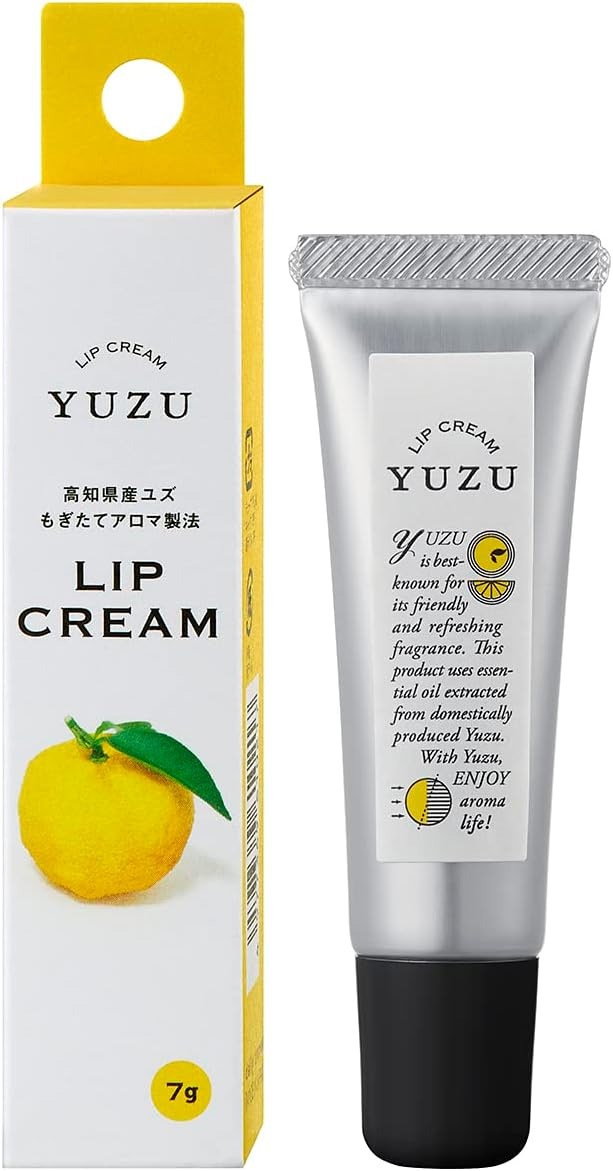 リップクリーム 高知県産YUZU リップクリーム 7g チューブタイプ 正規品 日本製 天然 ナチュラル 高知県産柚子 もぎたてゆずの香り ユズ精油 デイリーアロマジャパン リップジェル ワセリン 和三盆 糖蜜 純米酒酒粕 酒粕エキス はちみつ アルガンオイル