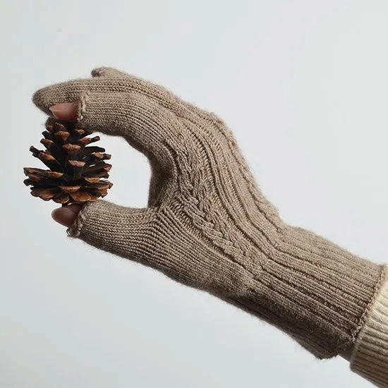 手袋 天衣無縫 ヤクとオーガニックコットン 縄編み手袋  オーガニック 毛 ヤク 正規品 ホールガーメント 無農薬 ノンケミカル てんいむほう