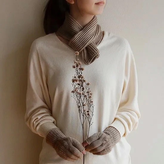 手袋 天衣無縫 ヤクとオーガニックコットン 縄編み手袋  オーガニック 毛 ヤク 正規品 ホールガーメント 無農薬 ノンケミカル てんいむほう