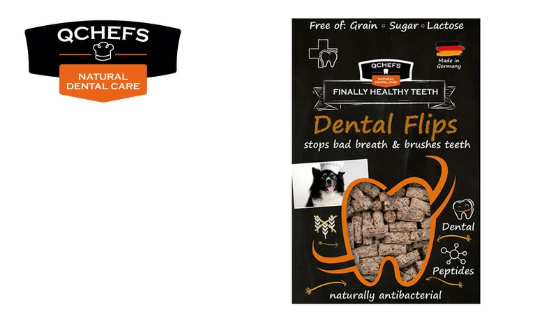 犬用おやつ QCHEFS（キューシェフズ）Dental Flips for Dogs 犬用 デンタルフリップ 35g 小型犬向け 無添加 カリカリ 100％天然由来 犬用デンタルケア 歯垢・歯石・口臭ケア 健康 カミカミ グルテン・乳糖不使用 腸内環境サポート