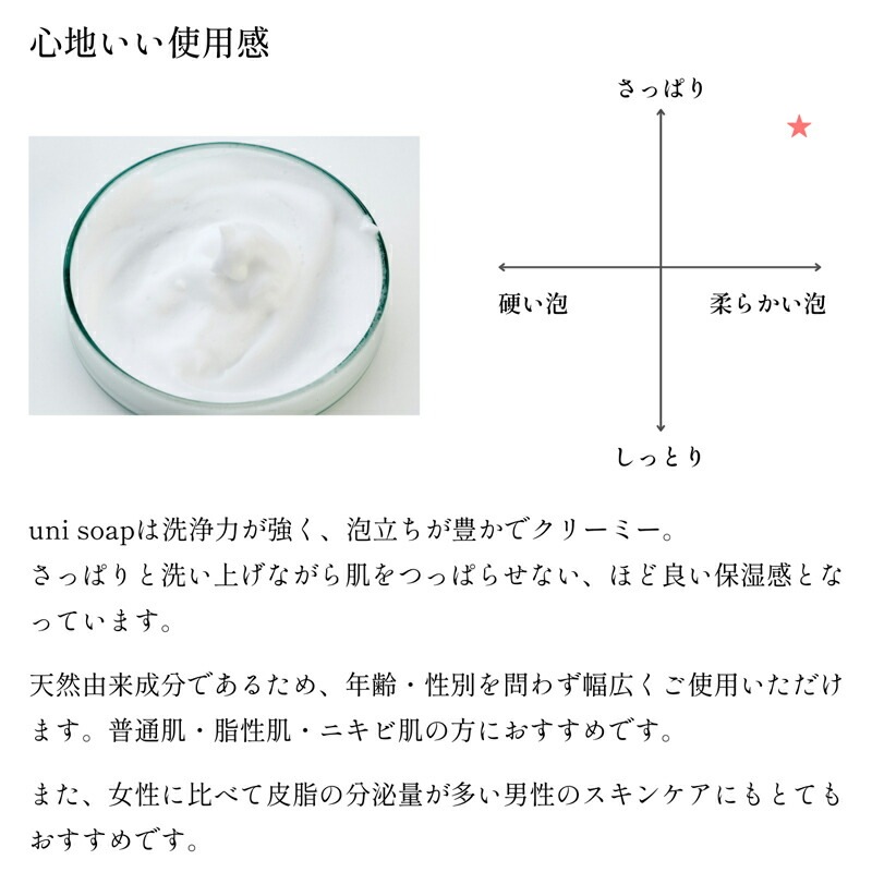 洗顔石鹸 無添加 Lantan ランタン uni soap オレンジの香り 100g 石鹸 オーガニック 正規品 石けん スキンケア 洗顔料 洗顔石鹸 洗顔石けん 天然 ノンケミカル ウニ コールドプロセス