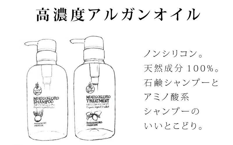 トライアル ノンシリコン むぎごころ むぎごころのアルガンシャンプー・トリートメントのトライアルセット 各20ml お試しセット オーガニック 無添加 正規品 ヘアケアトライアル アルガンオイル  ナチュラル ノンケミカル