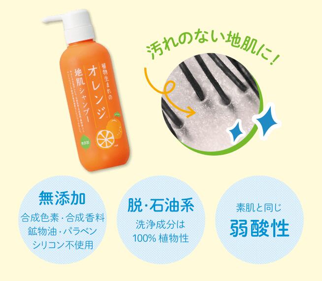 シャンプー ノンシリコン 植物生まれ（オレンジ） 植物生まれのオレンジ地肌シャンプーS 400ml 正規品 オーガニック 無添加 石澤研究所 ヘアケア 天然 ナチュラル ノンケミカル 自然 頭皮ケア オレンジの香り