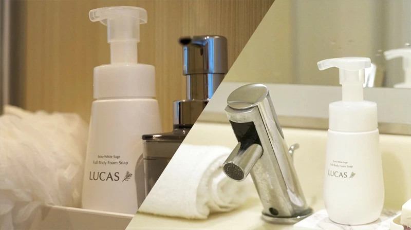 全身用ソープ ルカス LUCAS ホワイトセージ全身浄化泡ソープ 900ml（専用容器２種付き） 正規品 天然由来成分 ホワイトセージ ヘアシャンプー ハンドソープ ボディソープ 洗顔フォーム 死海の塩