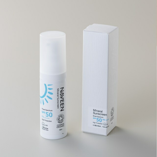 UVクリーム 無添加 ナヴィーン ミネラルサンスクリーン SPF50 30ml クリーム オーガニック ナチュラル ノンケミカル 自然 スキンケア 天然 日焼け止め uv 白色 NAVEEN