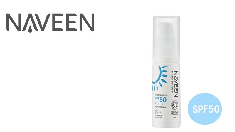 UVクリーム 無添加 ナヴィーン ミネラルサンスクリーン SPF50 30ml クリーム オーガニック ナチュラル ノンケミカル 自然 スキンケア 天然 日焼け止め uv 白色 NAVEEN