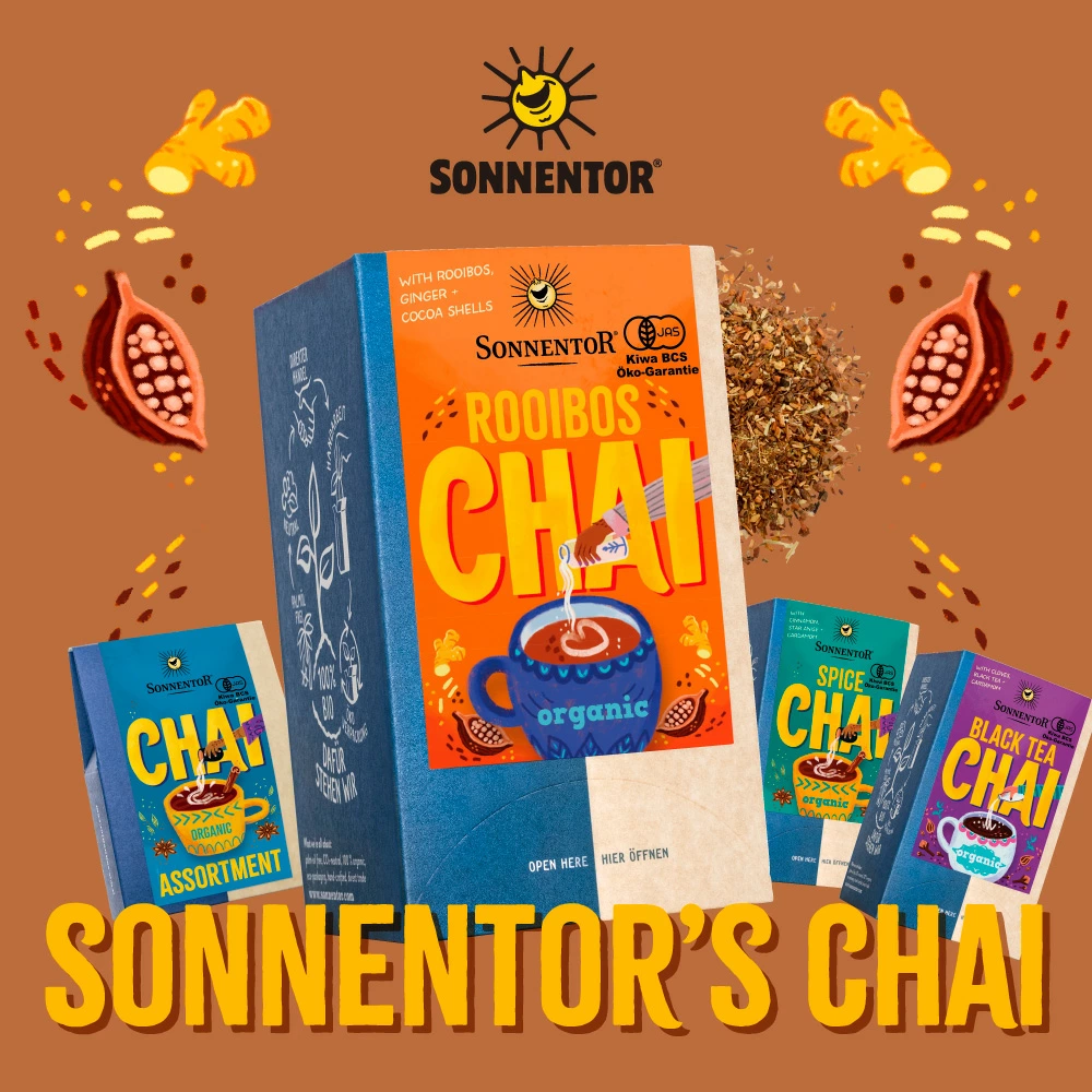 チャイ ゾネントア sonnentor ルイボスチャイ 1.8gｘ18袋 ハーブティー 正規品 オーガニック 無農薬 有機 天然 ナチュラル ノンケミカル 自然 EUビオ 有機JAS 甘くやさしい香り カフェインレス