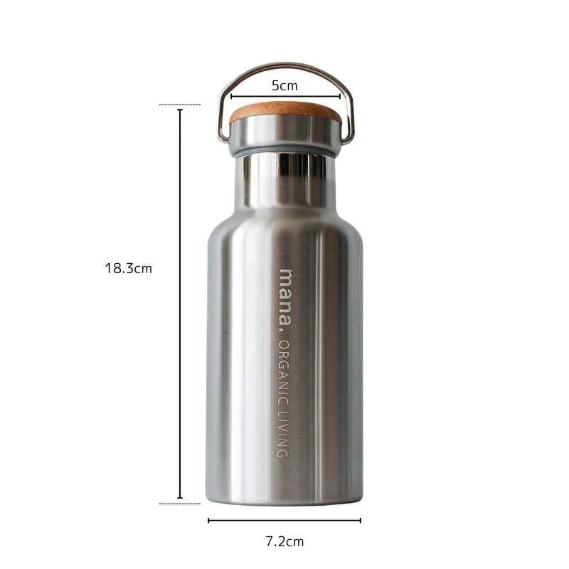 水筒 マナ オーガニックリビング ステンレスボトル 350ml 保温・保冷 正規品 竹 真空二重構造 氷が入れやすい 広口 軽量 コンパクト ミニマルデザイン プラスチック削減 サステナビリティ 自然 ナチュラル mana.  ORGANIC LIVING