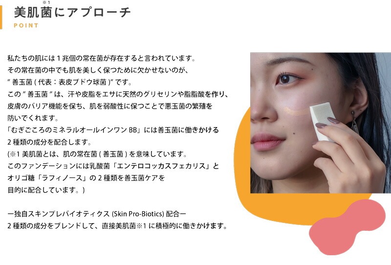 リニューアル オールインワンBBファンデーション 無添加 むぎごころのミネラルオールインワンBB 30ml オールインワンBBクリーム 美容成分配合 ナチュラル コスメ オーガニック 正規品 天然 ノンケミカル bbクリーム 日本製